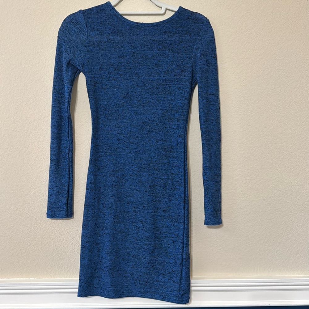 Vintage Topshop Blue Long Sleeve Bodycon Dress